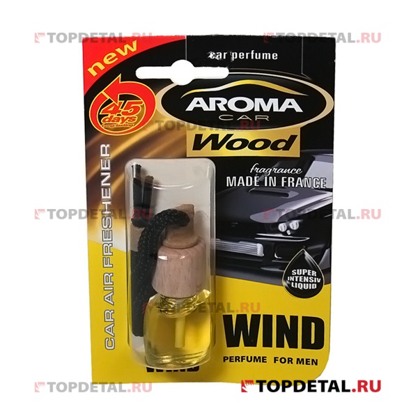 Ароматизатор Aroma Car Wood Mens "Wind" флакон с деревянной крышкой
