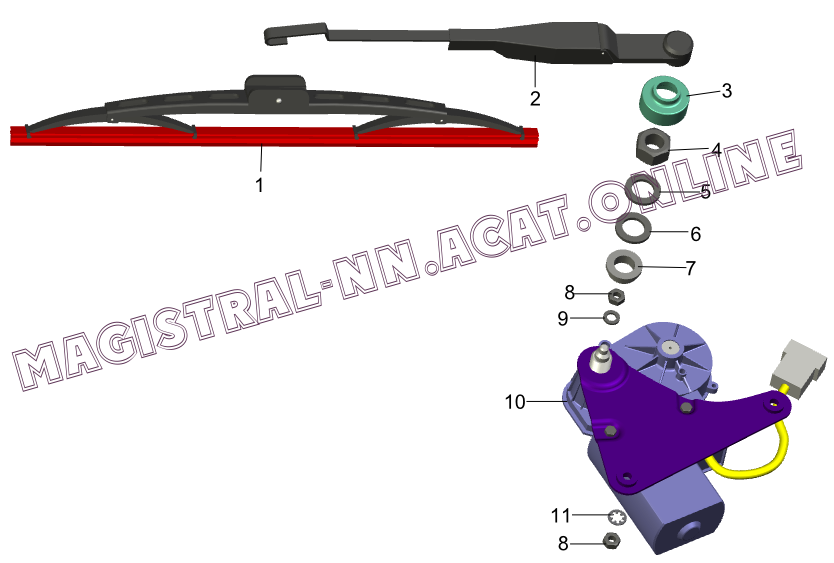 Задний дворник от Kia Ceed на ВАЗ 2111 - Lada 21114, 1,6 л, 2008 года аксессуары