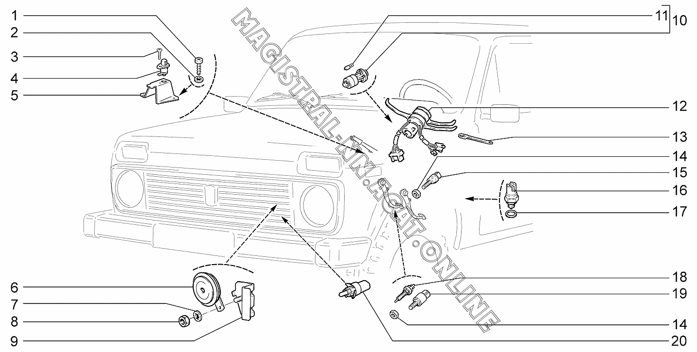 Реле сигнала нива 21214 где находится Реле сигнала нива 21214 где находится