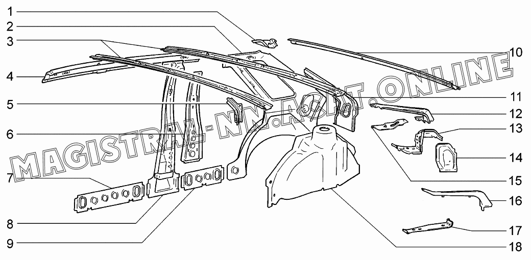 Каркас боковины и задка
