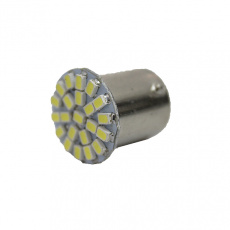 Лампа светодиодная S25 (P21W) 12V 22 SMD диода BA15s 1-конт Белая SKYWAY Противотуманн