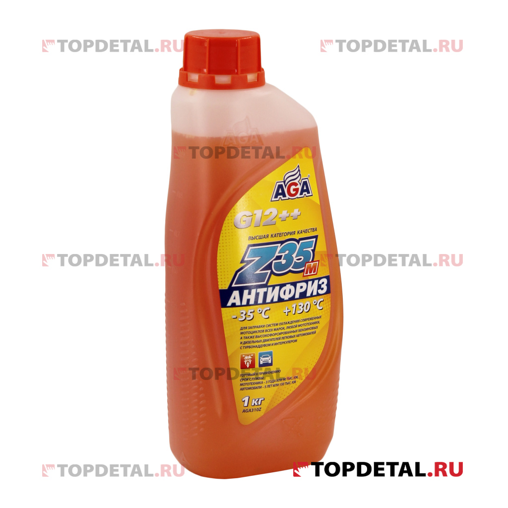 Жидкость охлаждающая "Антифриз" AGA Z-35м оранжевый (-35) 946 мл G12