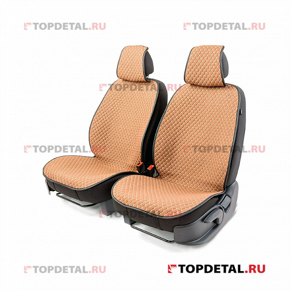 Накидки на сиденья передние Car Performance, 2 шт. fiberflax (мягкий лен) среднее плетение (коричнев