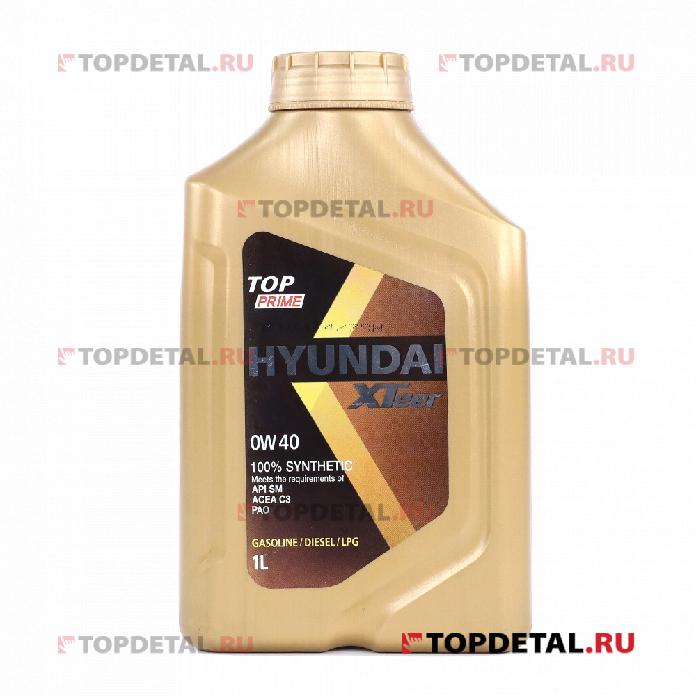 Масло HYUNDAI XTeer моторное 0W40 TOP Prime API SM, ACEA АЗ-02, АЗ/В4-04, ВЗ-98, СЗ-07 РАО 1 л