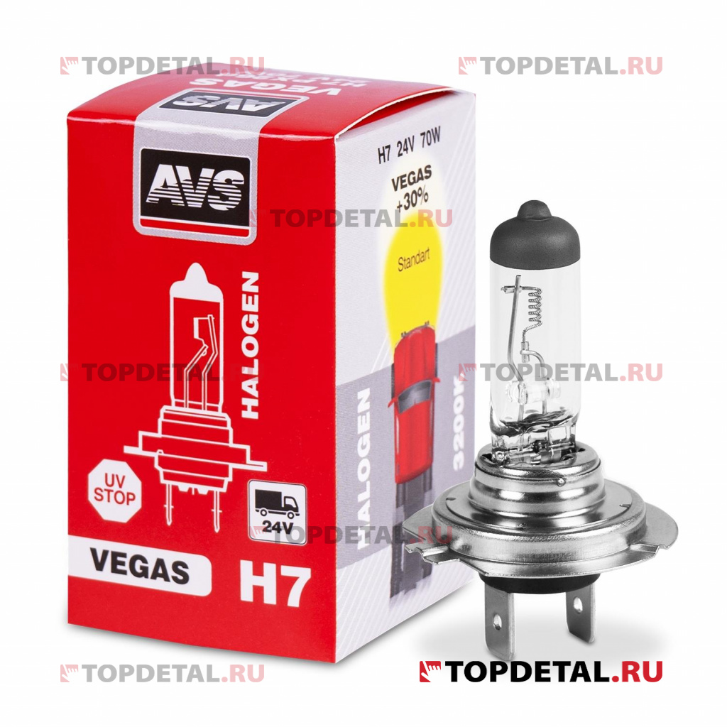 Лампа галогенная H7 24В 70 Вт AVS Vegas 