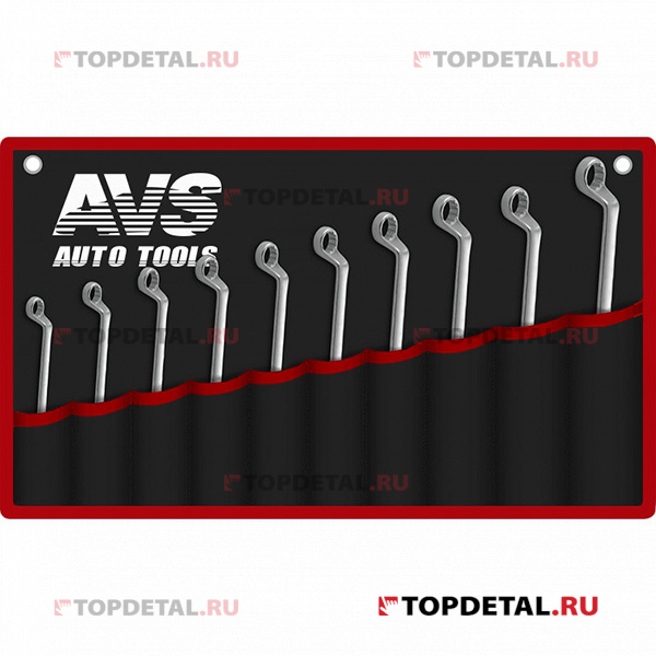 Набор ключей накидных изогнутых в сумке (6-27 мм(10 шт.) AVS K2N10M
