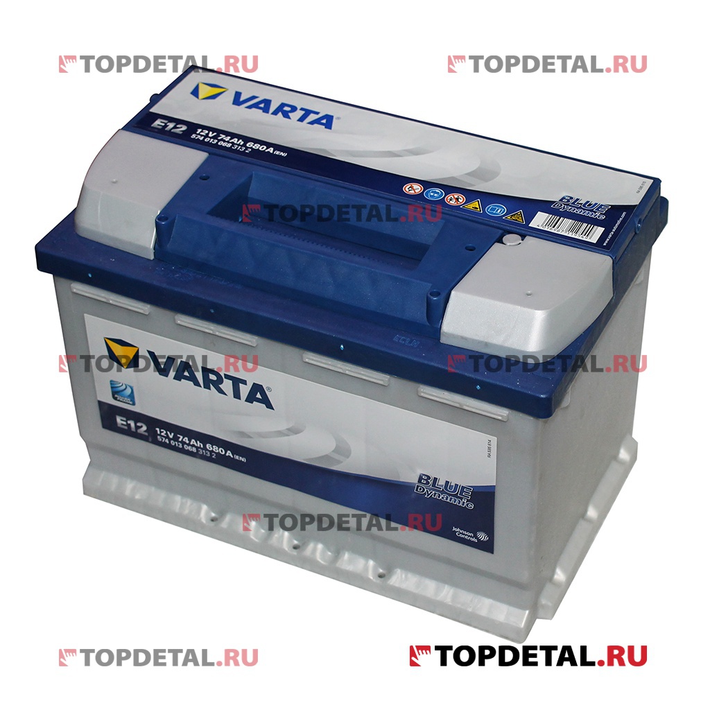 Аккумулятор 6СТ-74 VARTA Blue Dynamic п.п. пуск.ток 680 А (278х175х190) клеммы евро
