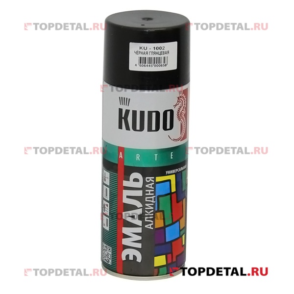 Краска универсальная черная глянцевая KUDO 520 мл