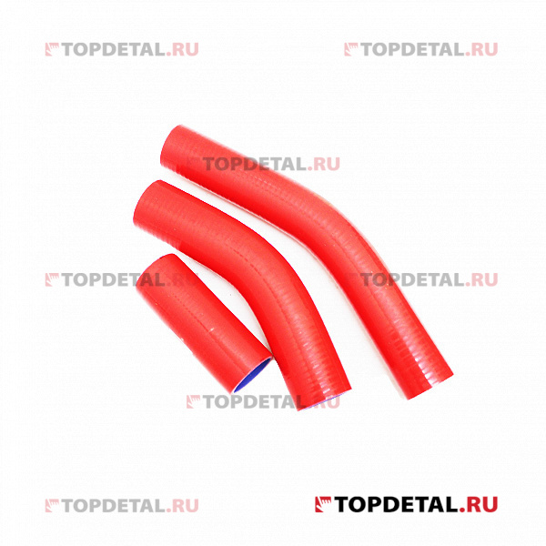 Патрубки радиатора ЗИЛ-130 (кт.3 шт.) красный силикон армированные ПТП