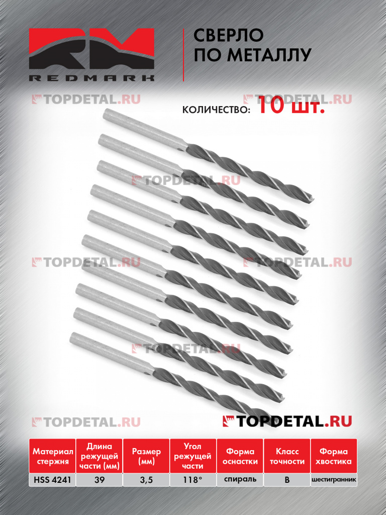 Сверло по металлу 3,5 мм "RedMark"