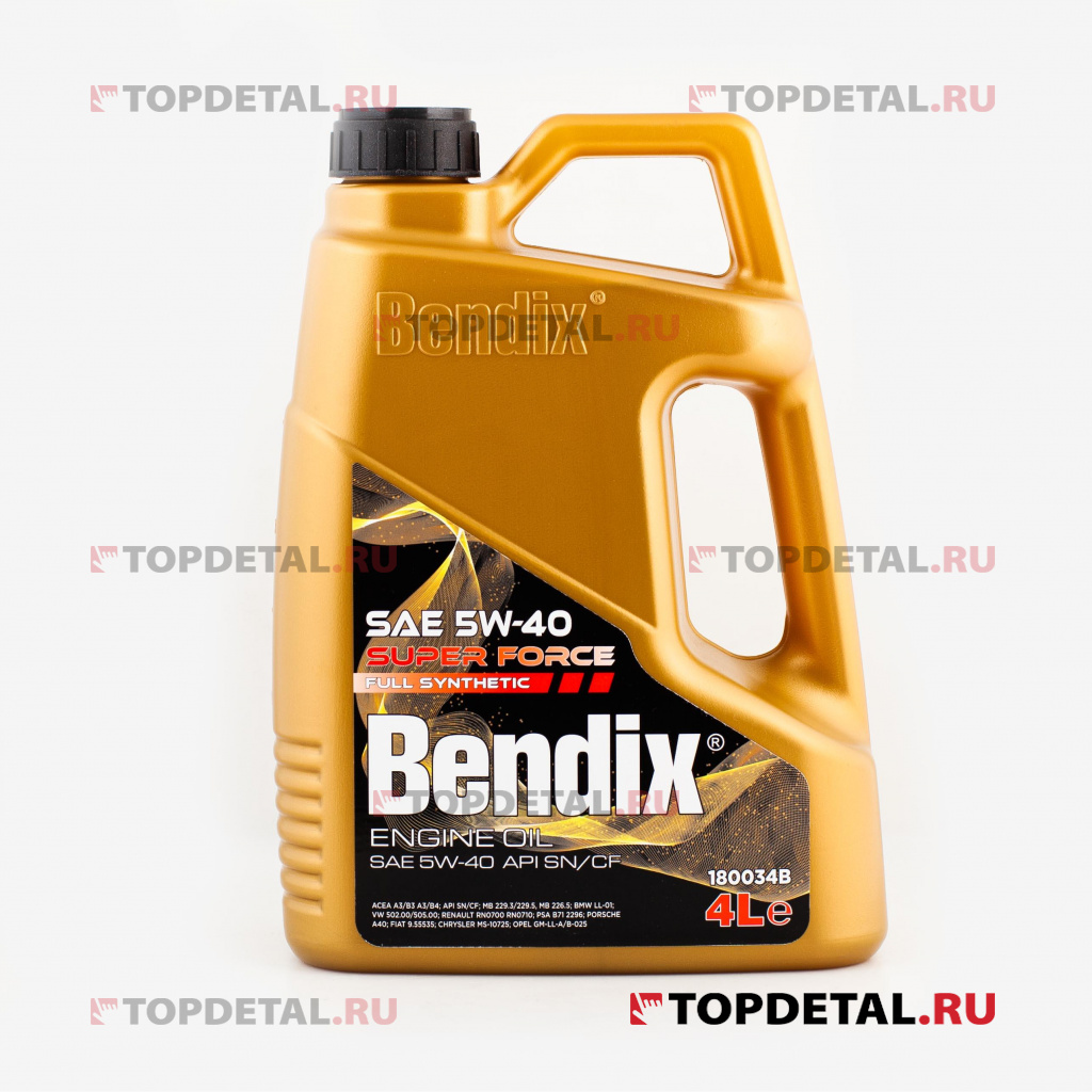 Масло BENDIX моторное SUPER FORCE 5W-40 4л (синтетика) Масло BENDIX моторное SUPER FORCE 5W-40 4л (синтетика)