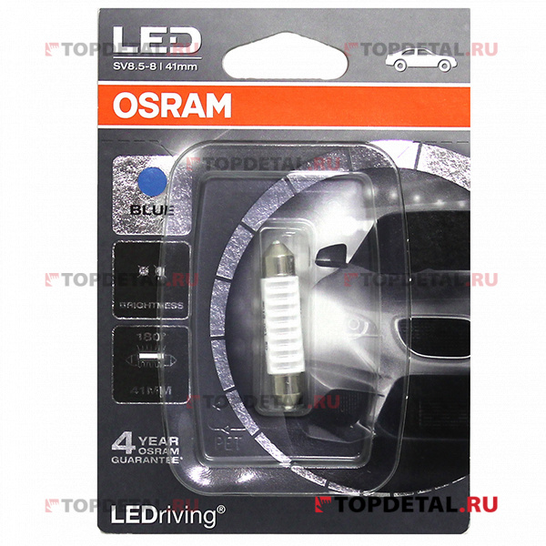 Светодиод Fest T10,5 12V- 0,5W (SV8,5-41/11) LED 6000K (блистер 1шт.) Osram