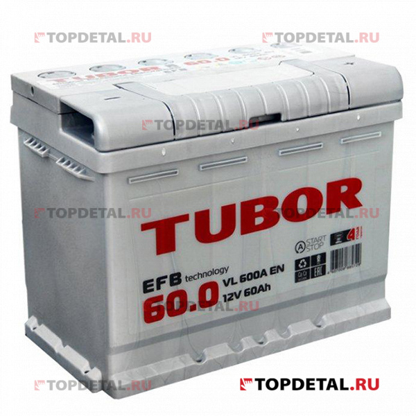 Аккумулятор 6СТ-60.0 TUBOR EFB о.п. пуск.ток 600 А (242*175*190) клеммы евро