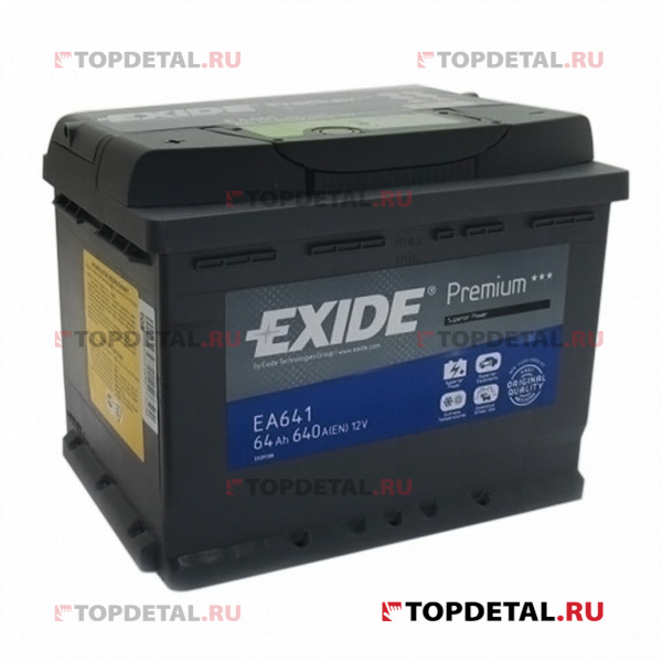 Аккумулятор 6СТ-64 EXIDE Premium п.п. пуск.ток 640 А (242х175х190) B13 клеммы евро EA641