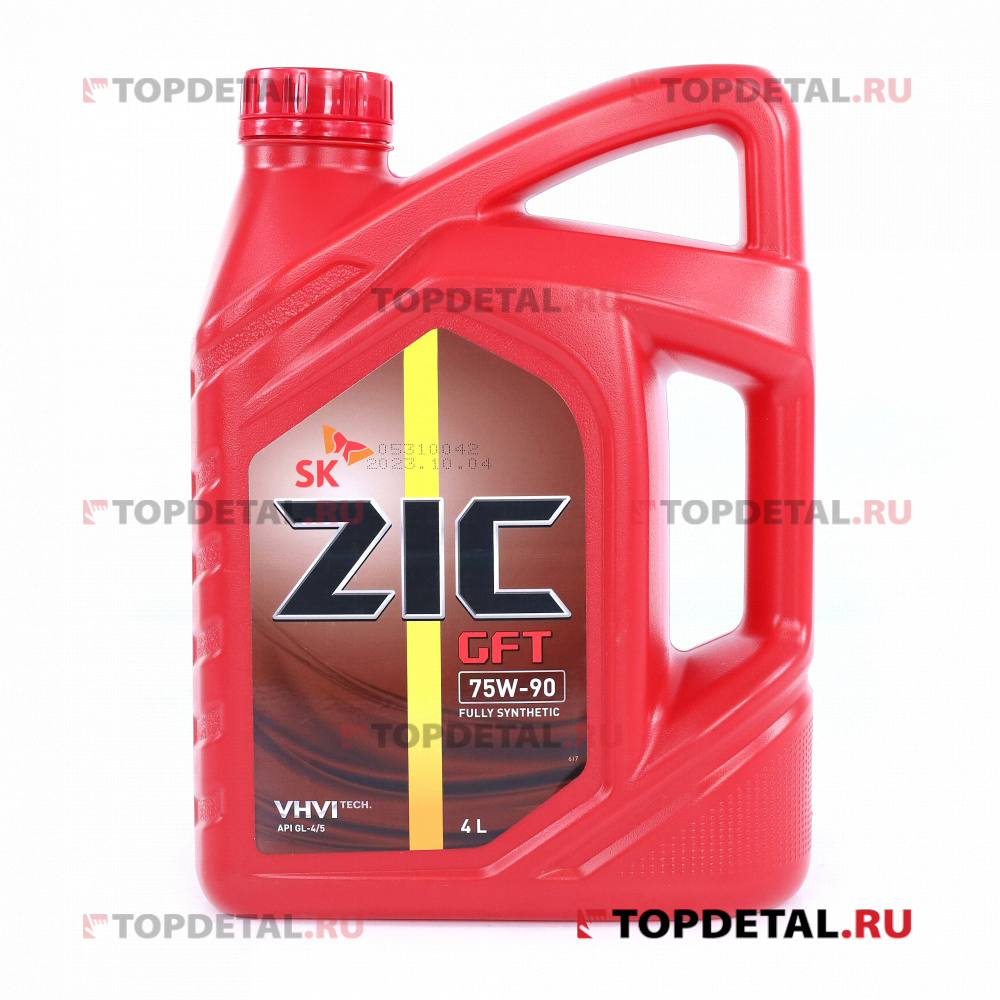 Масло ZIC трансмиссионное G-F TOP 75W90 (GL-4/5) (механич.КПП) 4 л  (синтетика)