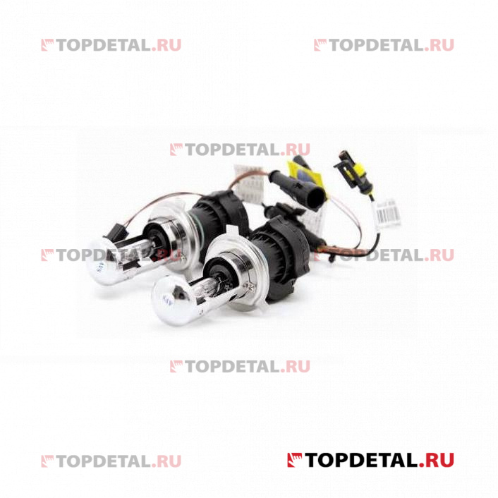 Лампа би-ксенон H4 (4300K) (кт. 2 шт+комплект проводов KET) AVS 