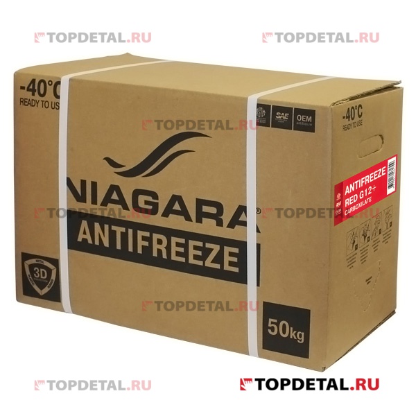 Жидкость охлаждающая "Антифриз" "Ниагара" G12+ (карбоксилатный)(красный) Bag-in-Box 50 кг