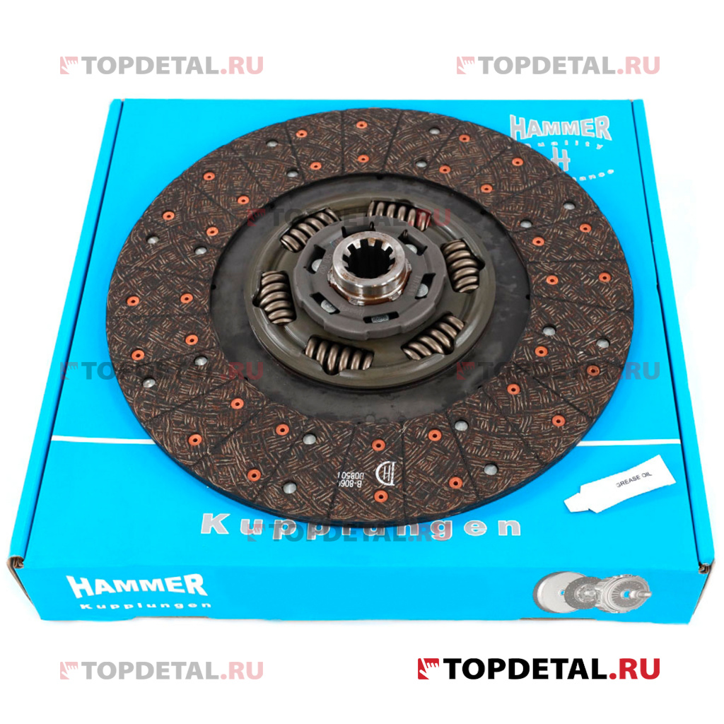 Диск сцепления ведомый ПАЗ, КАВЗ-4238 ZF6S-700 395 1-1/2' 10N 1878000036 HAMMER