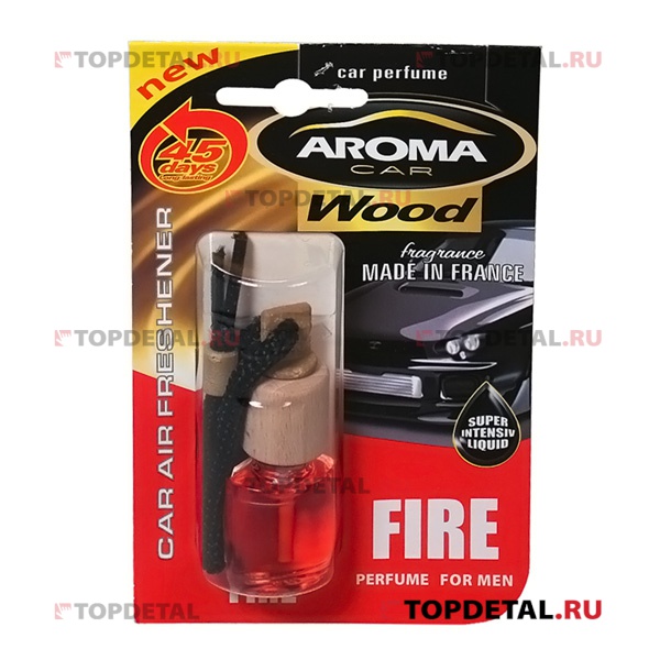 Ароматизатор Aroma Car Wood Mens "Fire" флакон с деревянной крышкой