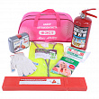 Набор автомобилиста "Мисс Авто"(аптечка, огнетушитель, знак авар. ост, трос, дождевик,перчатки)
