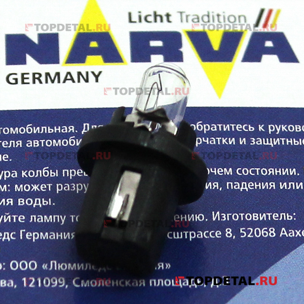 Лампа 12V W1,2W B8,5d(BAX10d) NARVA
