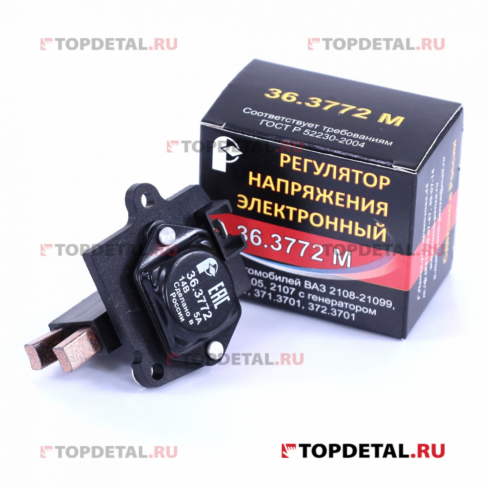 Реле (регулятор напряжения) с щет.узл. ВАЗ-2108-10 с ген.372,371 (Я112А11, 36.3772) "Ромб"