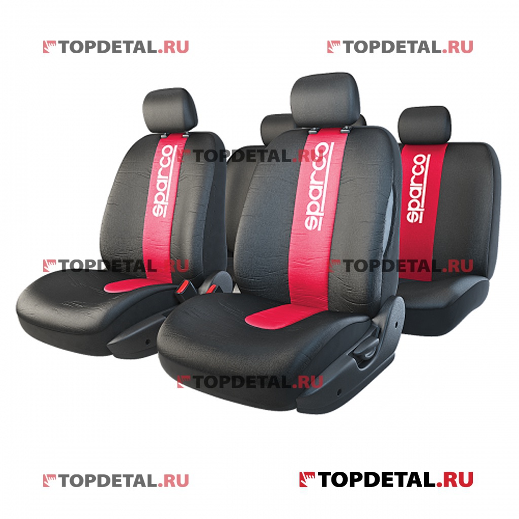 Чехлы на сиденья универсальные SPARCO "Racing" полиэстер (черный/красный) (к-т 11 пр)