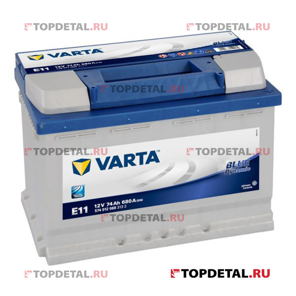 Аккумулятор 6СТ-74 VARTA Blue Dynamic о.п. пуск.ток 680 А (278х175х190) клеммы евро