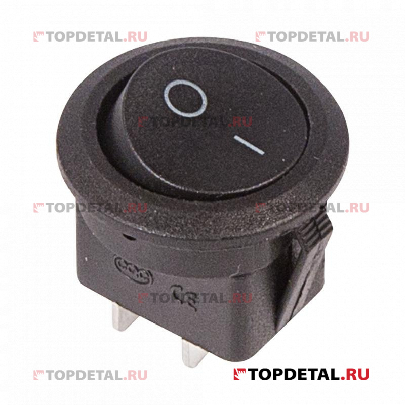 Выключатель клавишный круглый 250V 6А (2с) ON-OFF черн. (RWB-212, SC ...