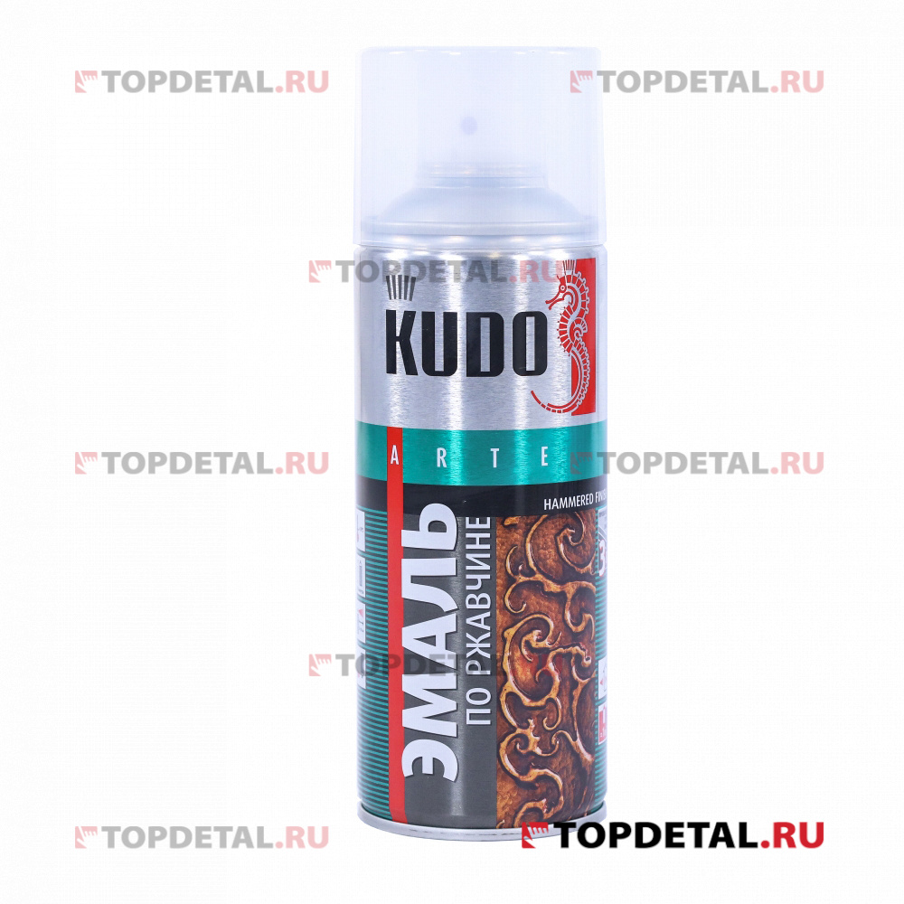 Краска молотковая по ржавчине черная медь аэрозоль KUDO 520 мл