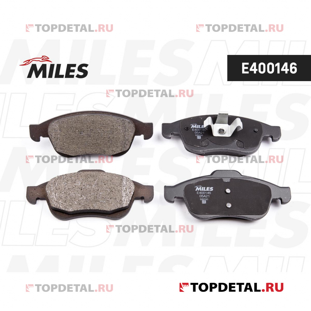 Колодки тормозные RENAULT DUSTER 10-/FLUENCE 10-/MEGANE III 08- передние MILES E400146 