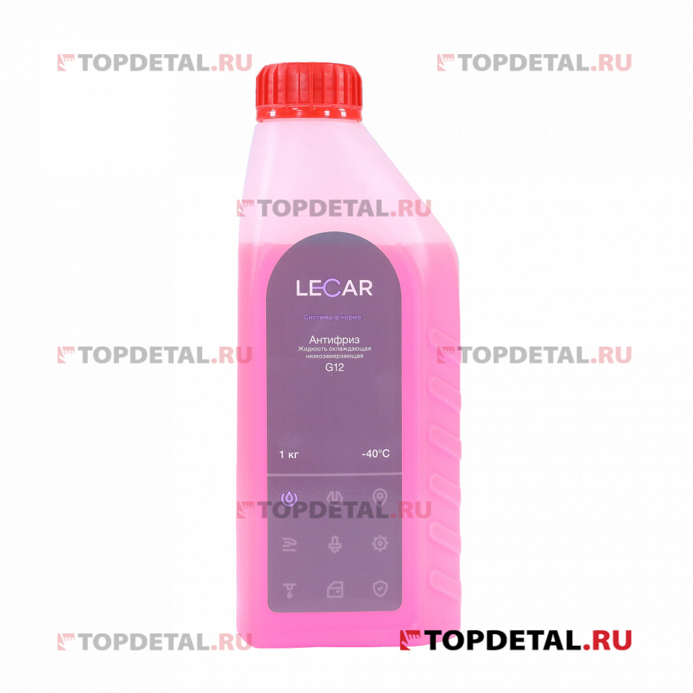 Жидкость охлаждающая "Антифриз" LECAR G12 (красный), 1 кг., канистра