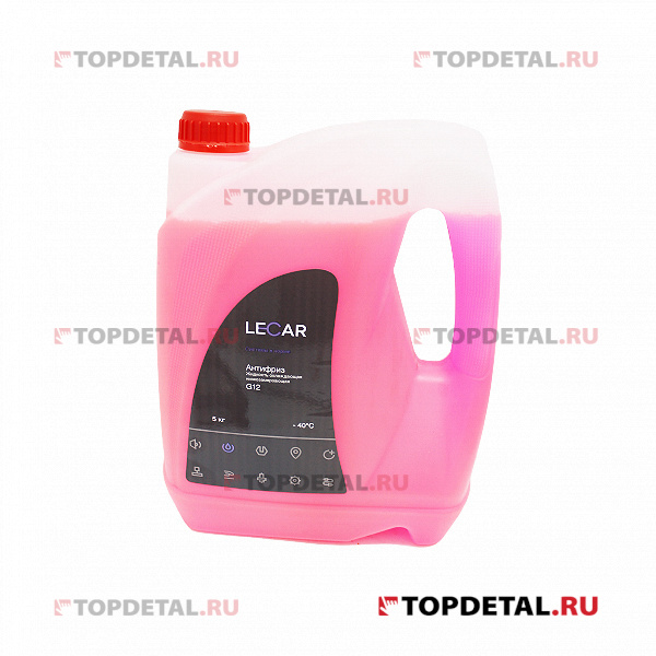 Жидкость охлаждающая "Антифриз" LECAR G12 (красный), 5 кг., канистра