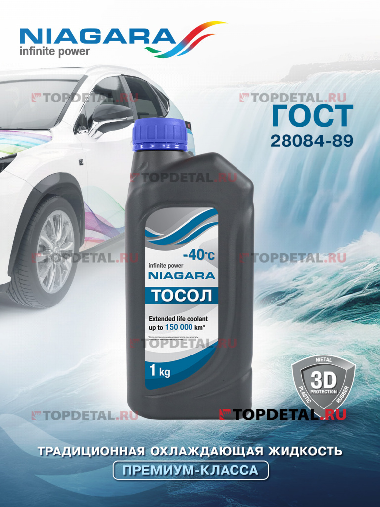 Жидкость охлаждающая "Тосол" Ниагара АМ-40 1 кг (канистра)