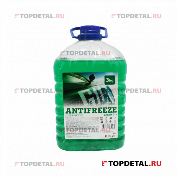 Жидкость охлаждающая "Антифриз" "Дзержинский ГОСТ" G11 (зеленый) 3 кг (бутылка ПЭТ)
