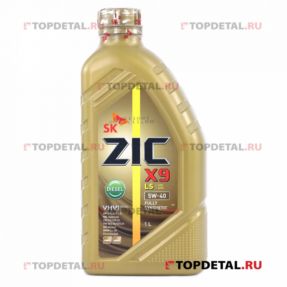 Масло ZIC X9 моторное LS Diesel 5W-40  SN/CF, C3 синтетическое 1 л