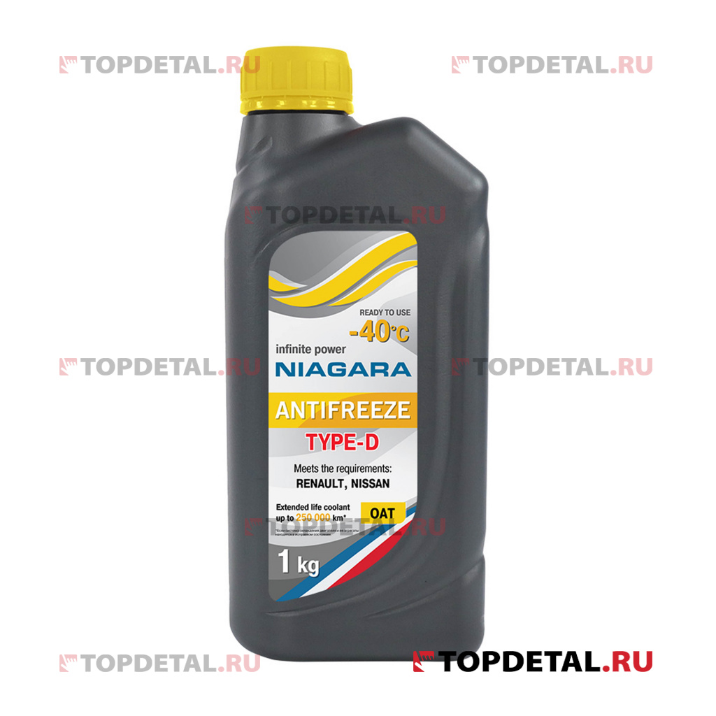 Жидкость охлаждающая "Антифриз" "Ниагара Type-D 40" (желтый) 1 кг