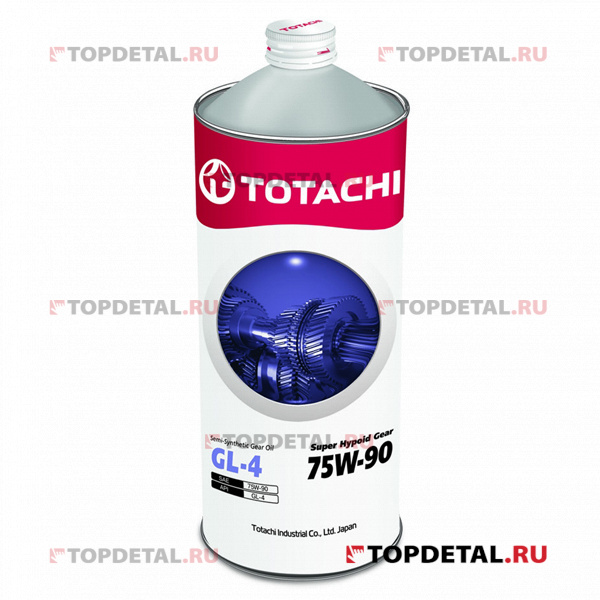 Масло TOTACHI трансмиссионное 75W90 Super Hypoid Gear Oil GL-4 1л (полусинтетика)