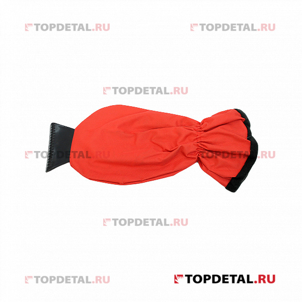 УЦЕНКА Скребок-рукавица для снега 23 см.(красная) ткань оксфорд/подклад велюр AUTOPROFI (Не товарный