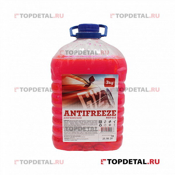 Жидкость охлаждающая "Антифриз" "Дзержинский ГОСТ" G12 (красный) 3 кг (бутылка ПЭТ)