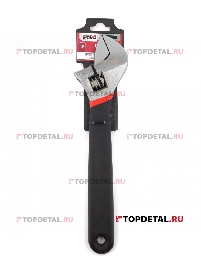 Ключ разводной 300 мм 12" "RedMark" (измер шкала, обрезин.ручка)