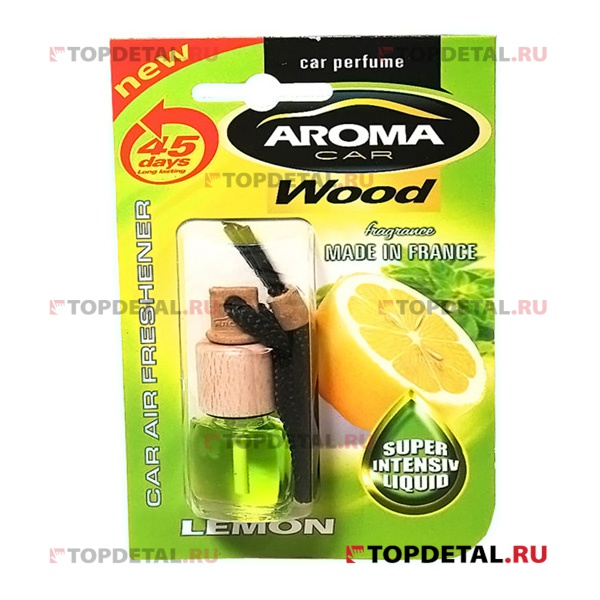 Ароматизатор Aroma Car Wood "Лимон" флакон с деревянной крышкой