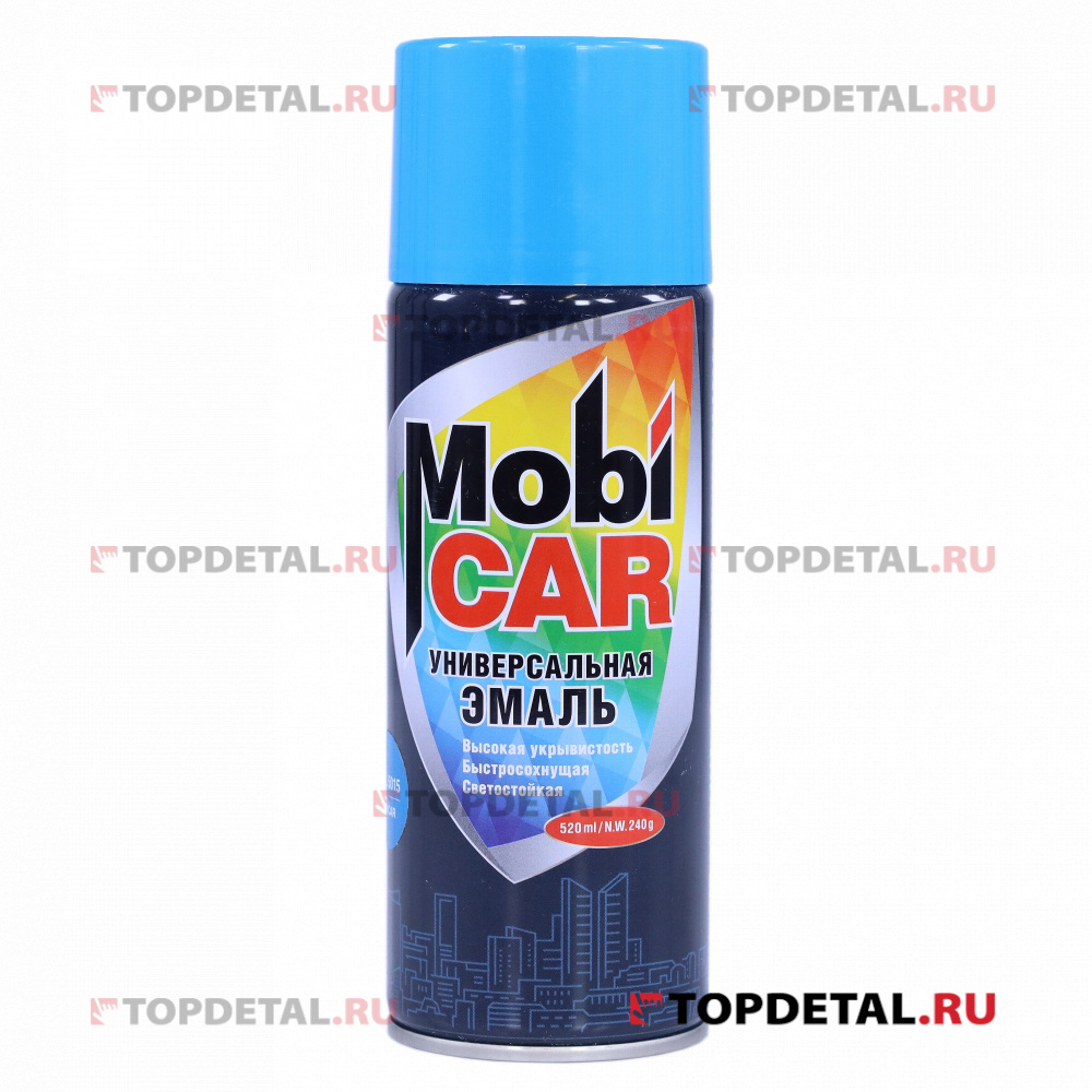 Эмаль универсальная MobiCAR, 520 мл, RAL 5015, синий глянцевый
