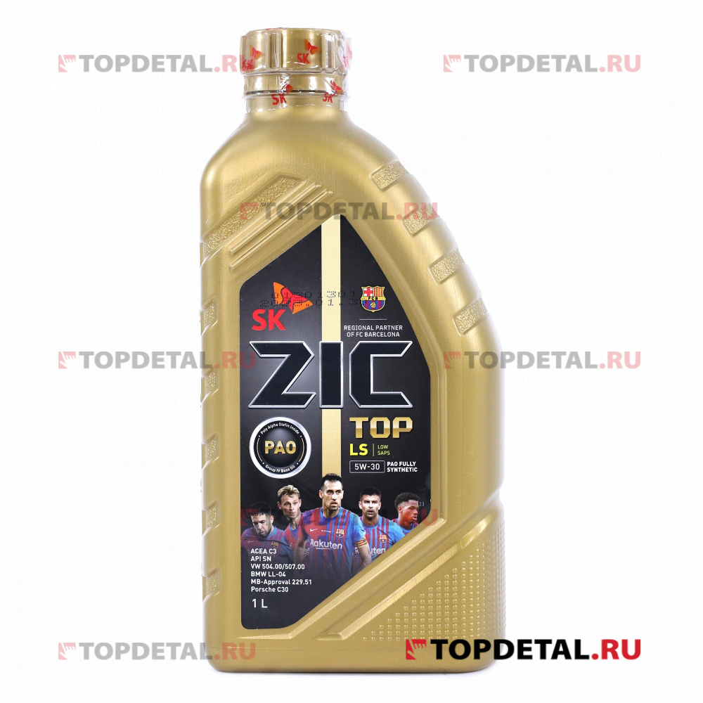 Масло ZIC TOP моторное 5W30 SN/CF 1л (синтетика)