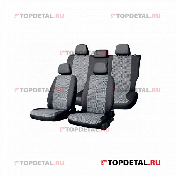 Чехлы на сиденья  RENAULT LOGAN 2014- Access сплош спинка Жаккард 8 предм. SKYWAY Темно-серый