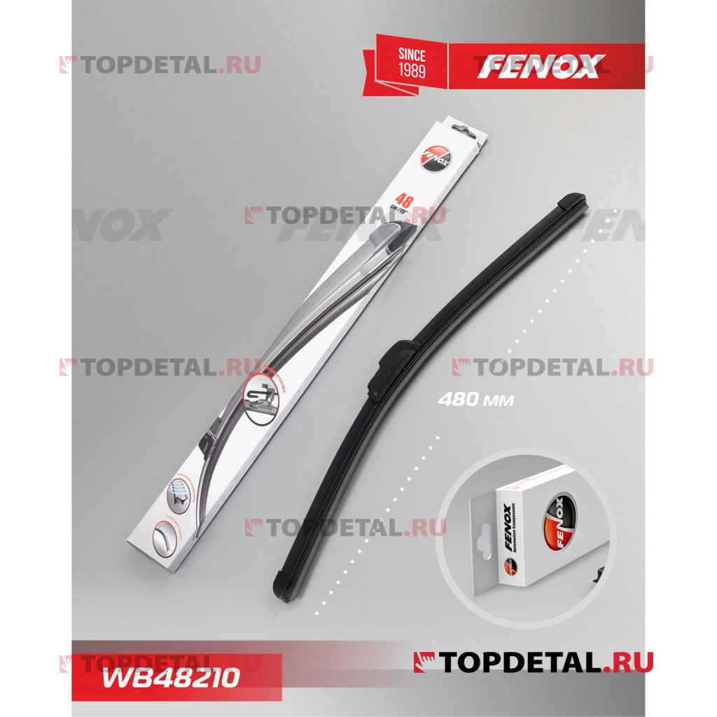 Щетка стеклоочистителя 480 мм (бескаркасная) FENOX WB48210 купить в ...
