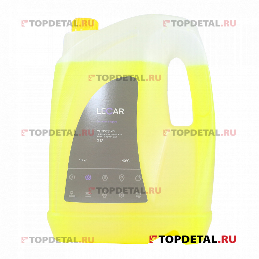 Жидкость охлаждающая "Антифриз" LECAR G12 (желтый), 10 кг., канистра