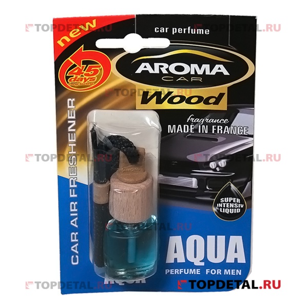 Ароматизатор Aroma Car Wood Mens "Agua" флакон с деревянной крышкой