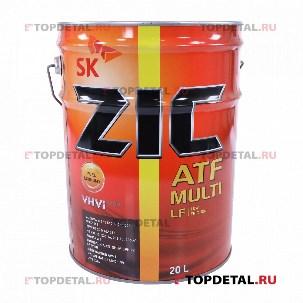 Масло ZIC трансмиссионное ATF Multi LF синтетика 20 л