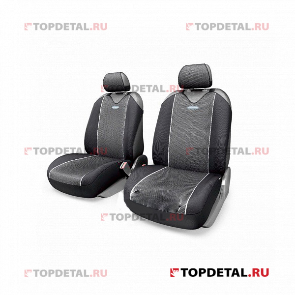 Чехлы на сиденья универсальные "маечка" "CARBON Plus" передний ряд (чёрно/серый) (к-т 4 пр)
